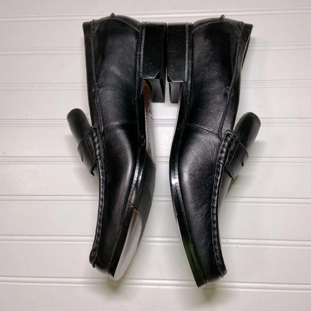 Abeo Bio Mens Size 11.5 Black Slip On Leather Loafers New W/O Box - Picture 3 of 5